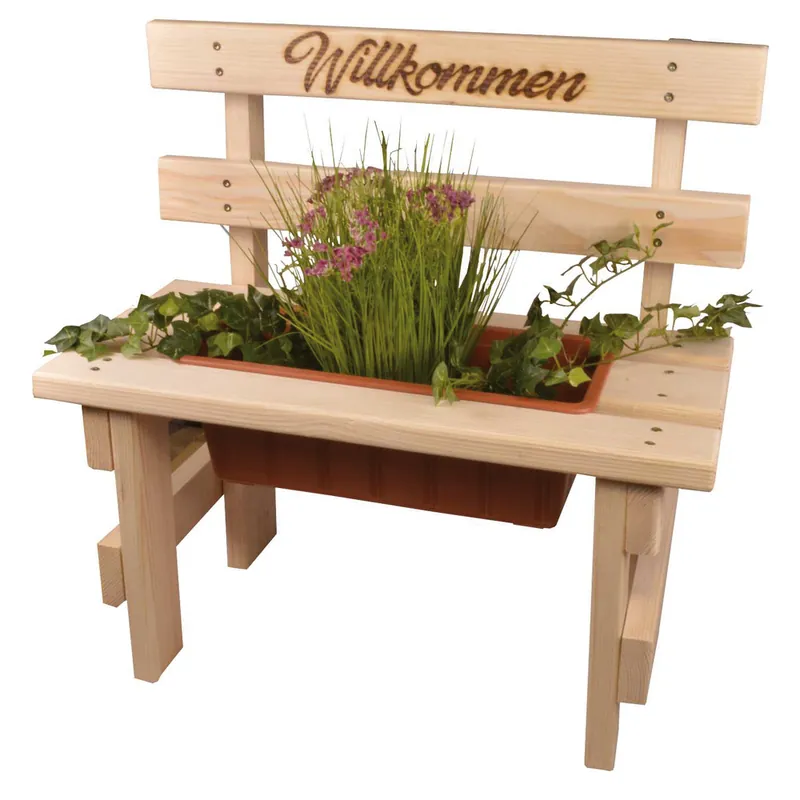 Blumenbank Fichte massiv 'Willkommen' Bestseller
