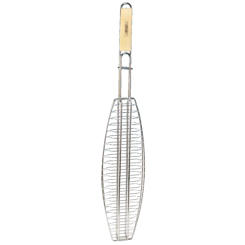 Sonderangebot Jenzi Fischgrillzange groß, mit Holzgriff