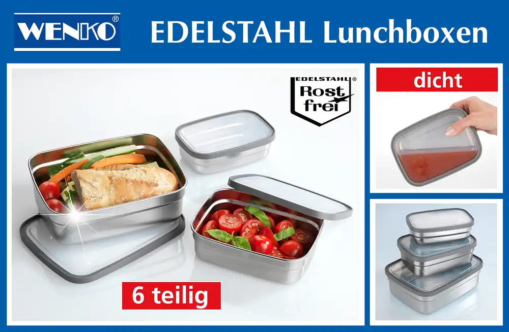 Wenko Lunchboxen 6tlg. aus Edelstahl Bestseller