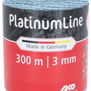 AKO Weidezaunlitze Platinum weiß/blau 3 mm / 300 m Markenware