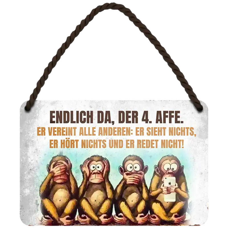 Kracherpreis Hängeschild Der 4 Affe