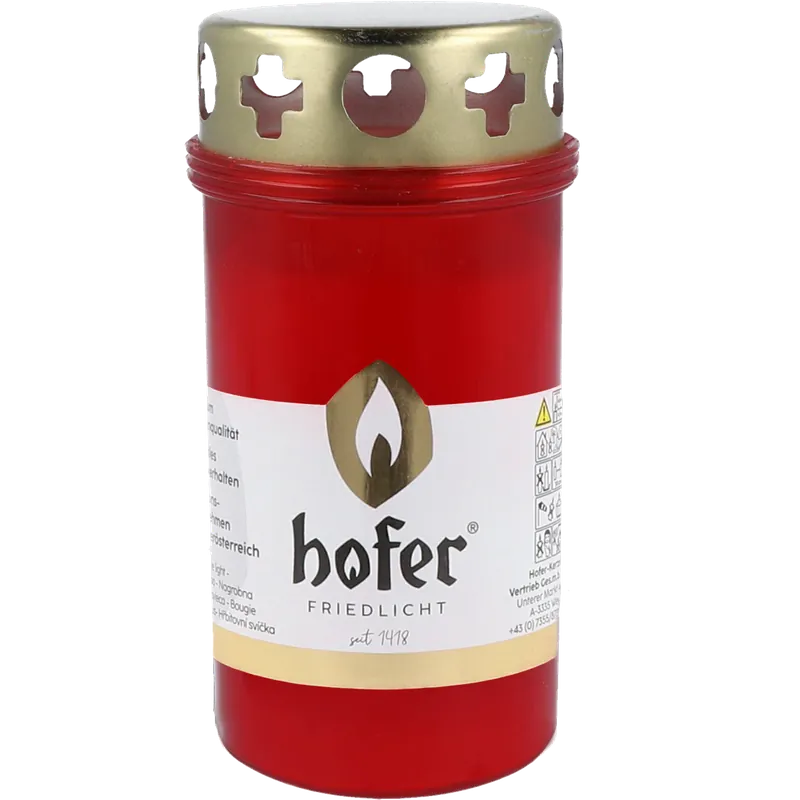 Highlight Grabkerze mit Deckel T3 rot