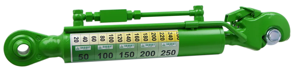 SAUGUT Hydraulischer Oberlenker Kat.2 mit Fanghaken und Kugelauge, Hub 250mm Highlight