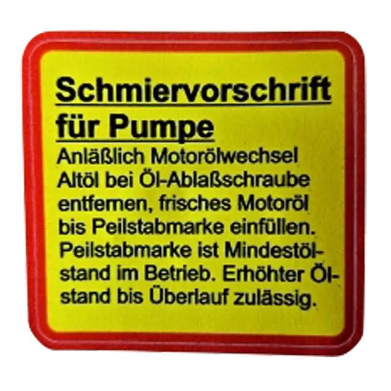Aufkleber Steyr Schmiervorschrift Super-Preis