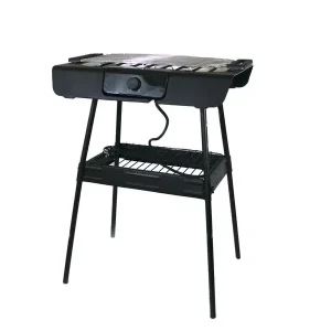 Ausverkauf Elektro Tischgrill Standgrill 2in1 Schwarz Camping Grill BBQ 2000W