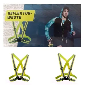 Sofort Bestellen 2x Reflektor-Weste Warnweste Sicherheitsweste Joggen Bike Sport Outdoor Hunde