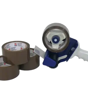 Neu Packbandabroller Handabroller inkl. 4x Kleberolle braun