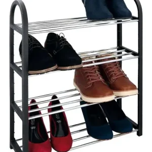 Homeline 613-401556 Schuhregal mit 4 Ablagen 64x18,4x49,7 cm Sichere Zahlung