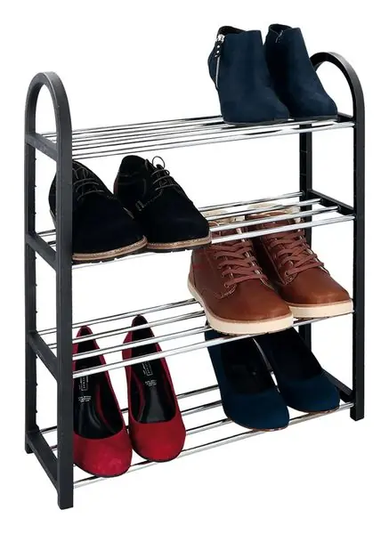 Homeline 613-401556 Schuhregal mit 4 Ablagen 64x18,4x49,7 cm Sichere Zahlung