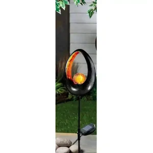 KYNAST Garden LED Solar Leucht-Skulptur Fireball Design OVAL Garten Leuchte Deko Finale Aktion