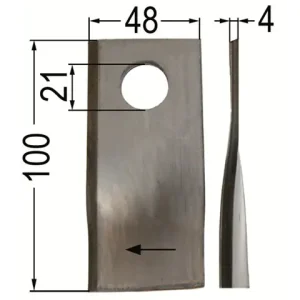 Klinge gedreht re. 100 x 48 x 4, Ø = 21 mm Sichere Zahlung