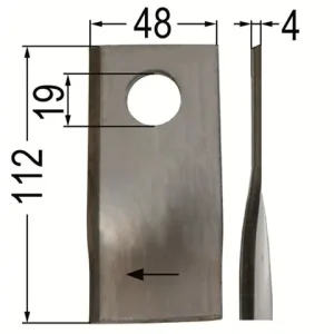 Mega-Angebot Klinge gedreht re. 112 x 48 x 4, Ø = 19 mm
