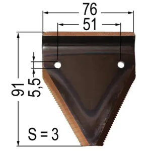Führungsklinge 76 x 90 x 3, 2 Loch gezahnt Saisonangebot
