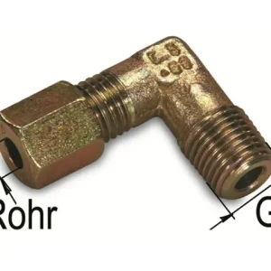 Winkel-Einschraubverschraubung L 3/8" zu 12 mm Neu
