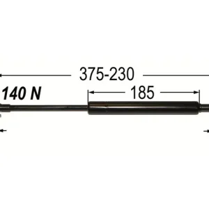 Markenware Gasdruckfeder zu Heckscheibe L=223/374 zu Ford