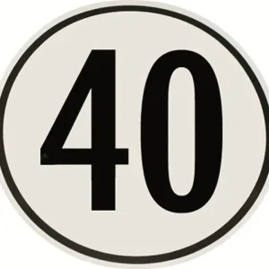 Preisreduziert Selbstklebefolie rund 40 km/h (DE)
