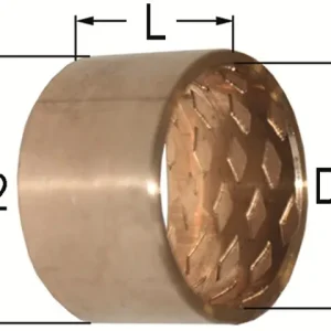 Zylinderbuchse 35 / 39 x 20 mm Massivbronze Markenprodukt