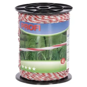Super-Preis (400 m) Profi Weidezaunlitze 9x0,30 TriC, 0,21 Ohm/m weiß/rot