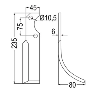 Fräsm. re. zu Fort, Roteco 60327 310-314 MTZ Rabatt