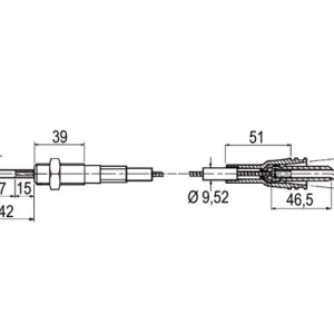 Seilzug L = 1000 mm Morse Sonderaktion