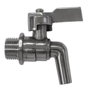 Auslaufkugelhahn 1/2" aus Nirostahl mit Abfüllungsdüse Nirostahlhebel Abverkauf