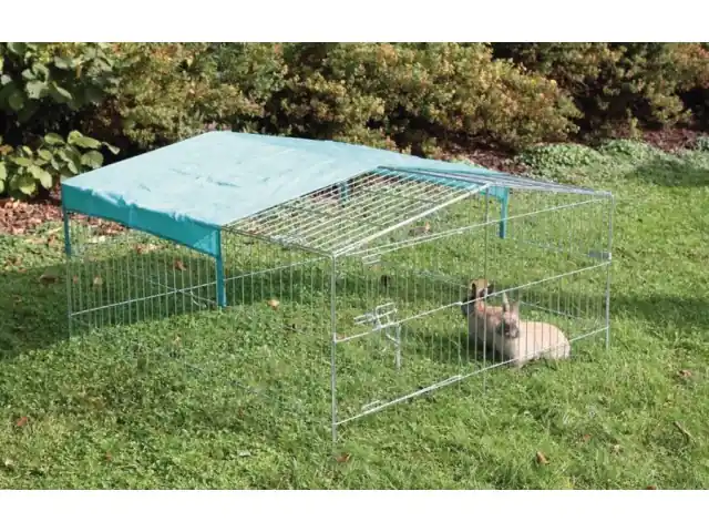 Saisonangebot Freilaufgehege Easy, verzinkt, mit Sonnenschutz, 115x115x60cm