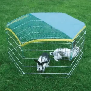 Freigehege, verzinkt, 6 Gitter 56,5x56,5 cm, mit Tür und Netz Letzte Chance