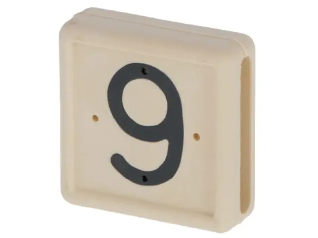 Nur Heute Fußbandnummer 9, 1-stellig, - weiß, 10 St.