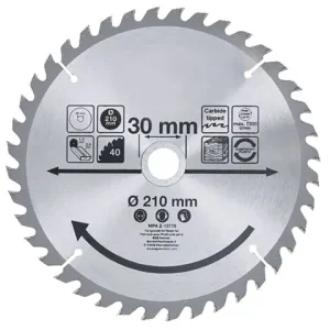 Hartmetall-Kreissägeblatt D = 210 mm, 2,6mm B = 30 mm, 40 Z Wochenendangebot