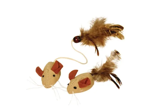 Billig Mäuse mit Federn NATURE 4,5 cm