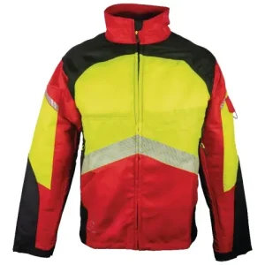 Neu Im Sortiment Solidur Schnittschutzjacke Authentic rot/gelb Gr 2XL KLASSE 1