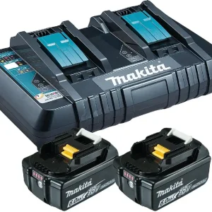 Neue Ware Makita Akku Power Source Kit Li 18,0V mit 2 x Akku 6 Ah und Doppelladegerät