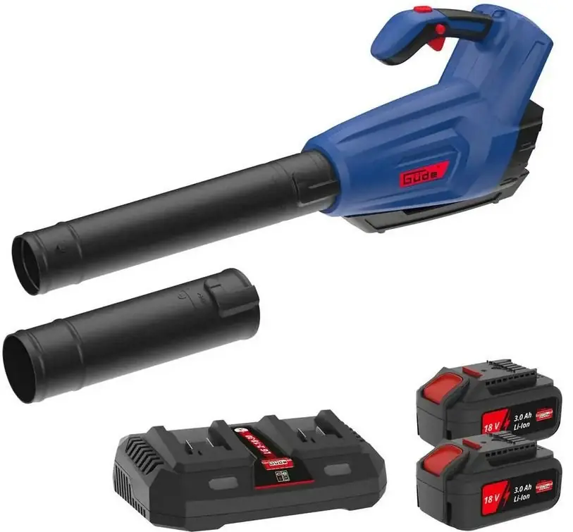 Preisknaller Güde Akku Laubbläser LB 36-302-30 inkl. 2x Akku und 1x Doppelladegerät