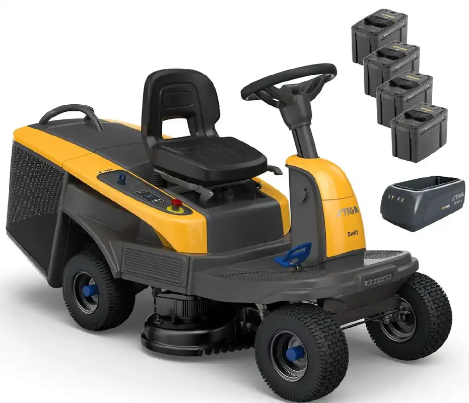 Stiga Akku-Aufsitzmäher Swift 372e mit 4 x 5 Ah Akkus und 1 x Ladegerät Neuheit