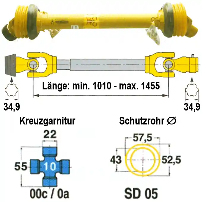 Gelenkwelle "Walterscheid", Gabelweite 63 mm Sonderaktion
