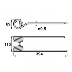 Abverkauf Heuwenderzinken p. f. Kuhn 58740700, rechts