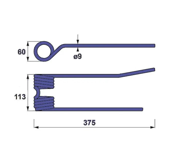 Heuwenderzinken p. f. PZ (Zweegers) PZ107, links Angebot