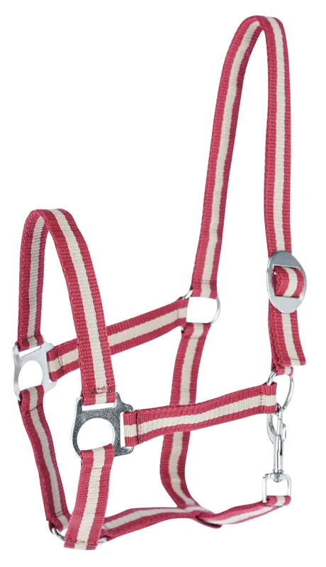 Nylonhalfter "Hippo" Gr.3, bordeauxrot/beige Expressversand