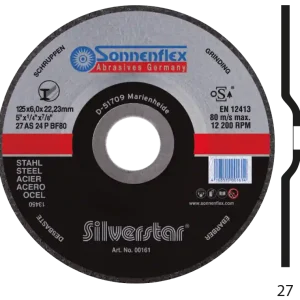 Must-Have Metall-Schruppscheibe "Silverstar AS 24P BF", 115 x 6 x 22 mm
