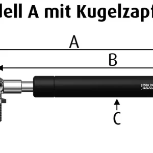 Top-Angebot Gasdruckfeder 550 mm lang, 180 N