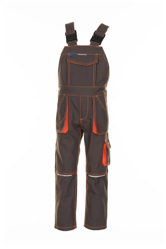 Kinder-Latzhose Junior, oliv-orange, Gr. 134/140 Neu Im Sortiment
