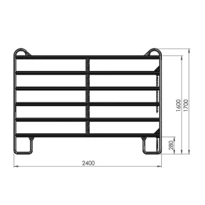 Echt Weidepanel, ohne Tor – 2,40 m lang