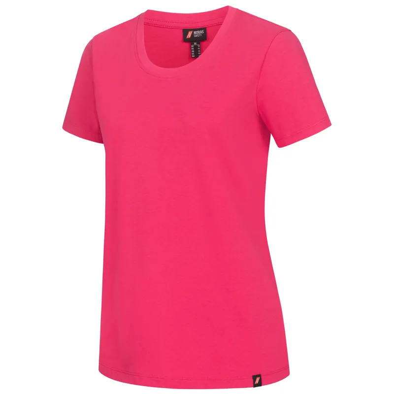 Neu Damen T-Shirt mit Rundhals, Pink, Gr. M