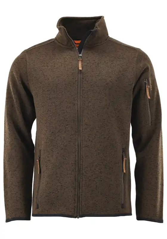 Super-Preis Herren Strickfleecejacke, Dunkelbraun, Gr. M