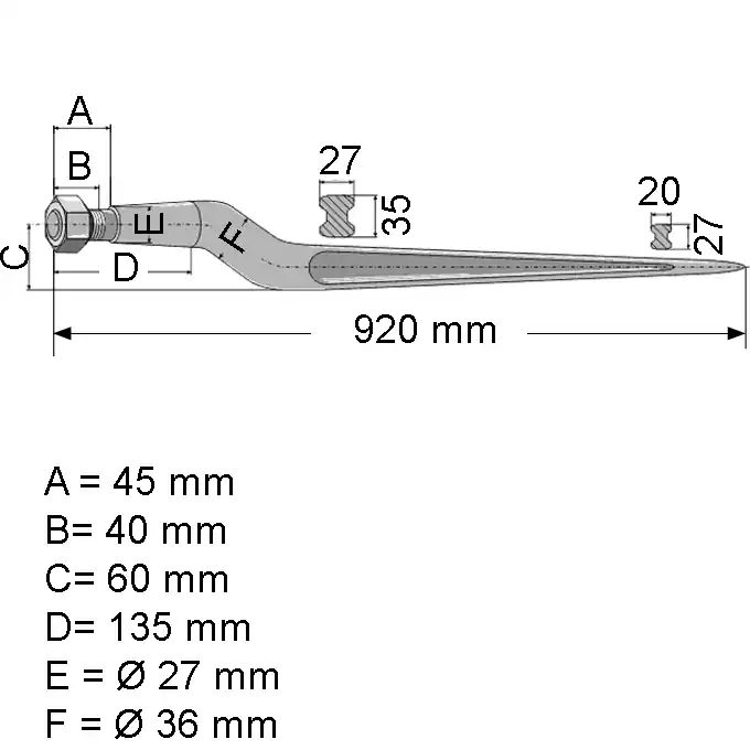 Siloentnahmezinken p. f. Strautmann, 92 cm Sichere Zahlung