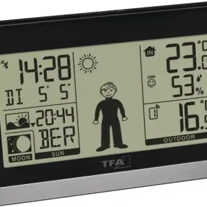 Knallerangebot Funkwetterstation Weather Boy H97xB145xT39mm schwarz/silber Ku.f.in.u.auß.