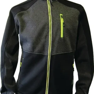 Heißes Angebot Strickfleecejacke Gr.XXXL dunkelgrün/schwarz/lime TERRAX