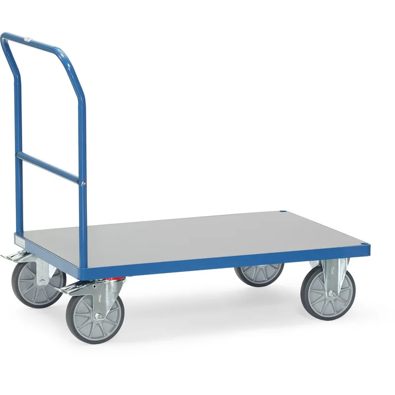 Must-Have fetra Schiebebügelwagen Tragkraft 600kg pulverbeschichtet blau/RAL 5007 m. Hart-PVC-Plattform