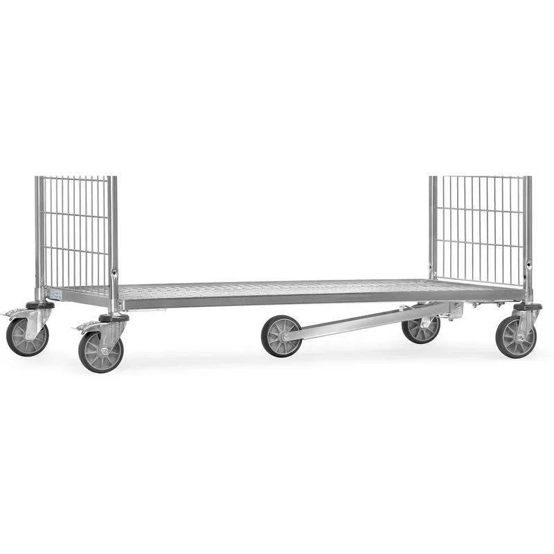 Markenware fetra Spurrolle an Profilstahlarm 125 mm TPE Kommissionierwagen L 891 x B 590 mm