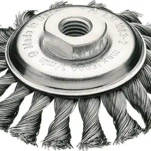 Echt Zopfkegelbürste D.100mm Gew.Drahtstärke 0,5mm STA 12mm 15000min-¹ LESSMANN
